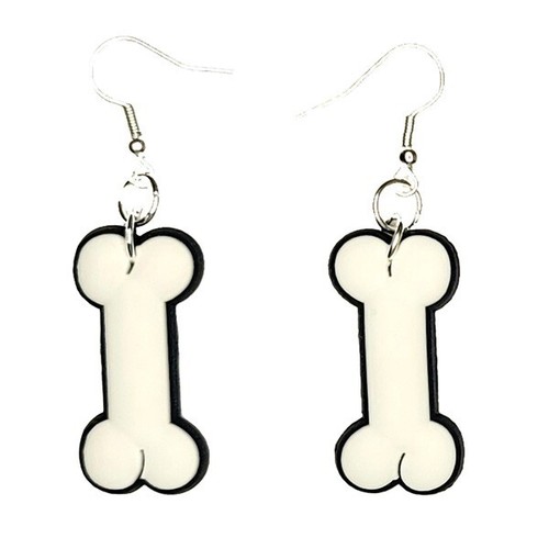 Dog bone earrings handmade - dog,