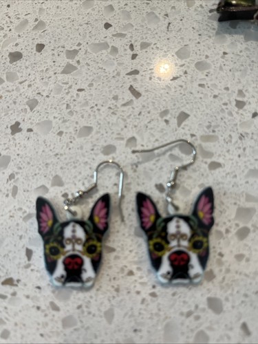 French bulldog earrings - french,