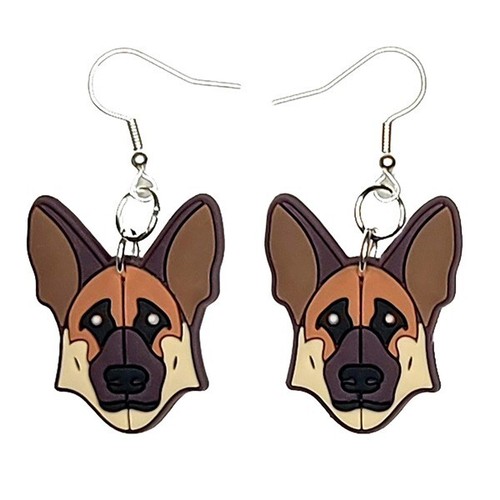 German shepherd earrings - german,