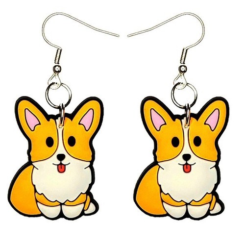 Corgi earrings handmade - corgi,