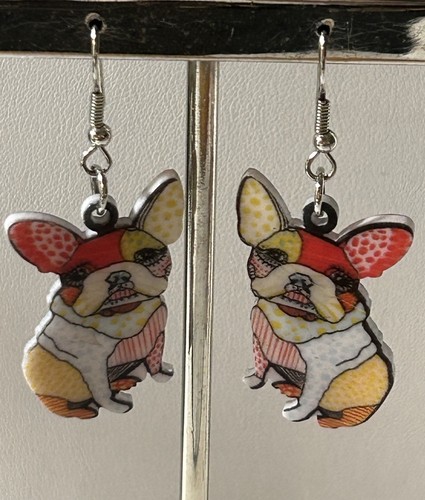 French bulldog earrings - french,