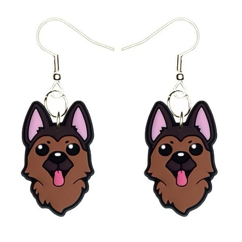 German shepherd earrings - german,