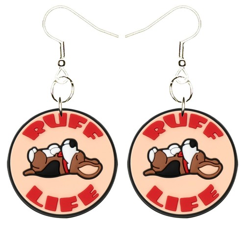 Ruff life earrings handmade - ruff,