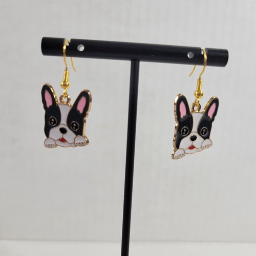 French bulldog enamel dangle - french,