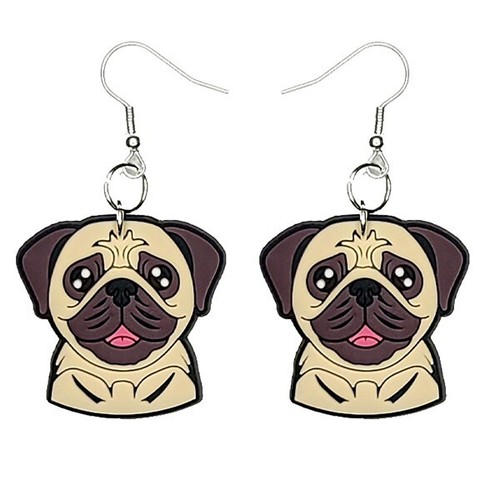 Pug puppy dog earrings - pug,
