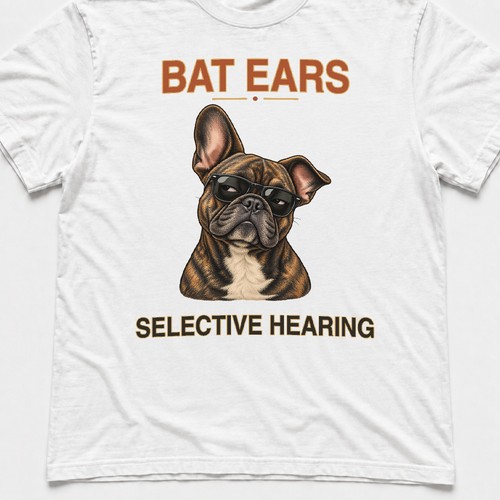 French bulldog shirt bat - french, ears
