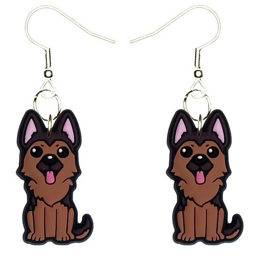 German shepherd earrings - german,