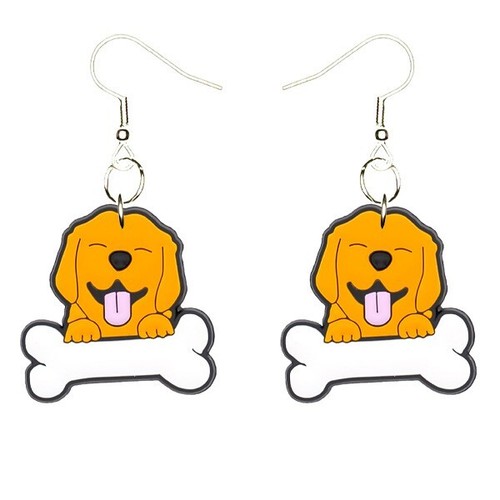 Golden retriever earrings - golden,