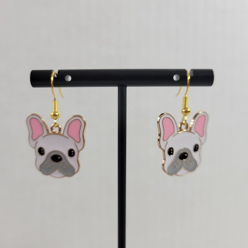 White french bulldog enamel - white,